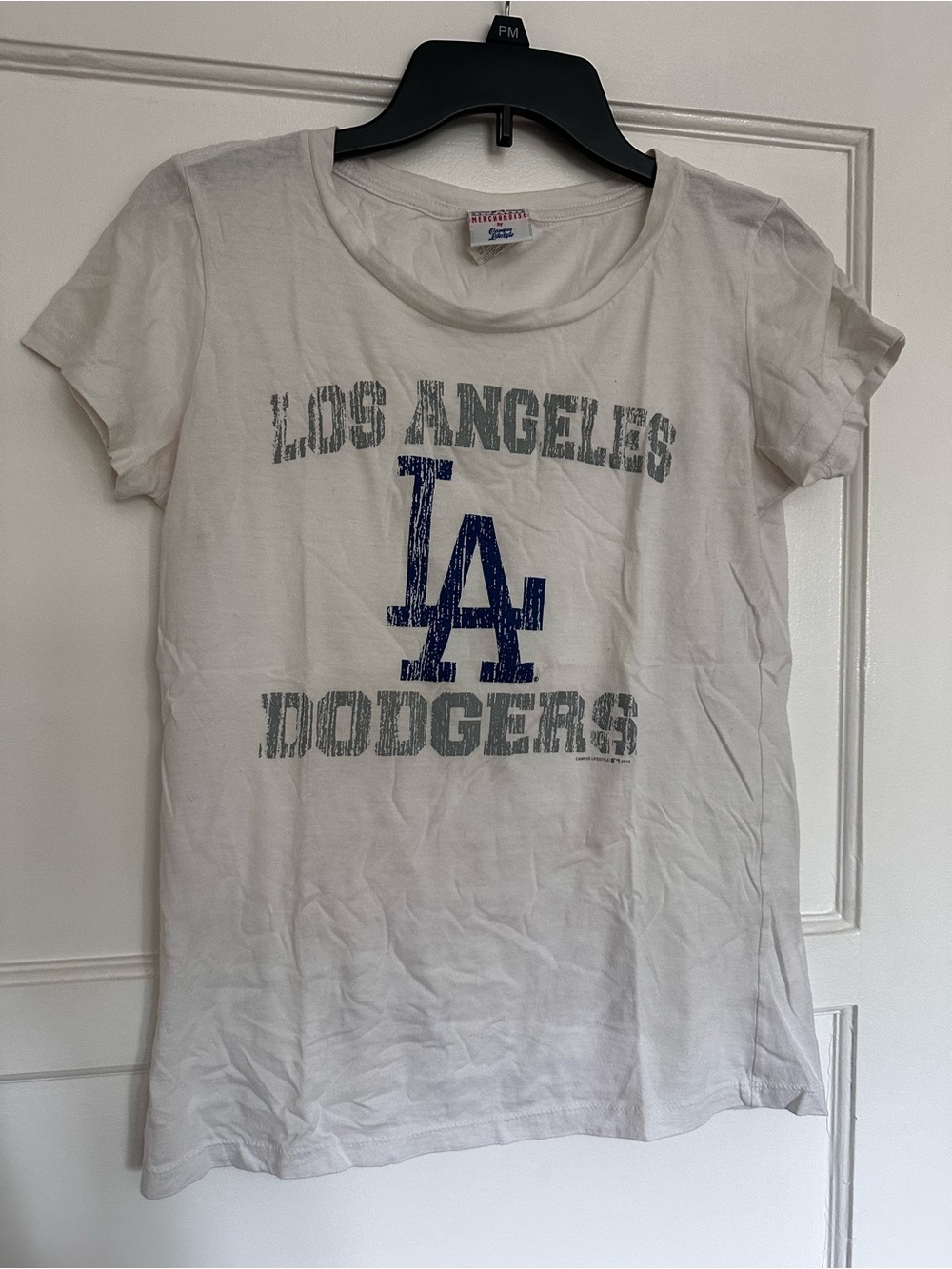 Los Angeles Dodgers White Tee with Blue Logo